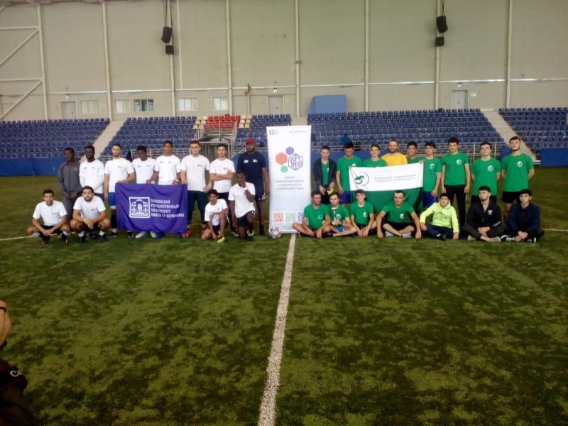 The football match between international students of Michurinsk SAU and TSU named after G.R. Derzhavin